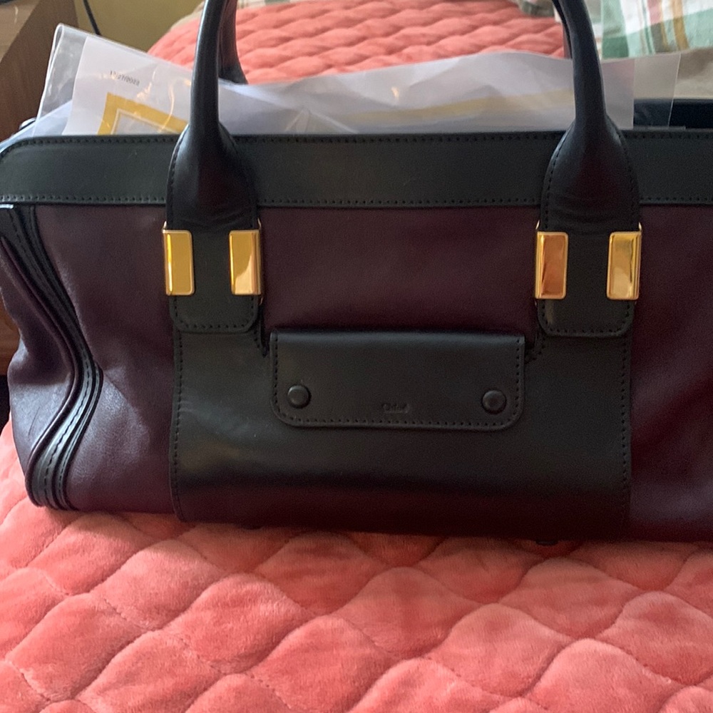 Chloe Black and Burgundy Bag
